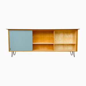 Credenza alta vintage in quercia, anni '60