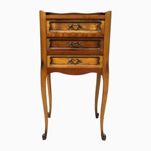 Cherry Wood Bedside Table with 3 Drawers