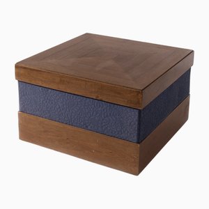 Large Living Room Center Table attributed to Paolo Buffa Attr in Blue Velvet, 1960
