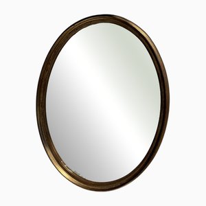 Gold Wooden Oval Mirror