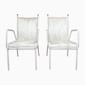 Chaises de Jardin Spaghetti Vintage Blanches dans le style de Mauser, 1960s, Set de 2