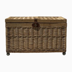 Coffre de Rangement en Paille Beige
