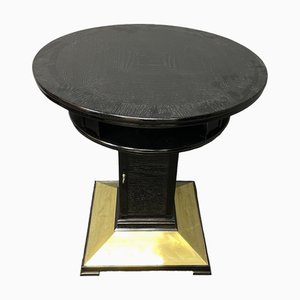 Art Nouveau Small Black Table with Cupboard, 1910