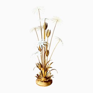 Große Florentiner Stehlampe aus vergoldetem Metall von Hans Kögl, 1970er