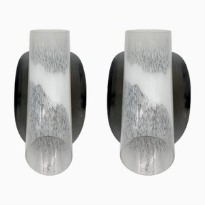 Vistosi zugeschriebene Murano Glas Wandlampen, 1975, 2er Set