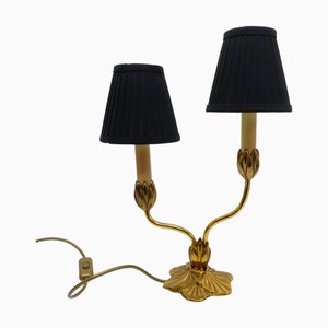 Bronze Water Lily Lamp by Lucien Gau, 1990