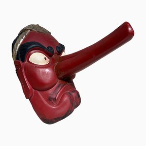 Japanese Traditional Wooden Tengu Mask, 1950s