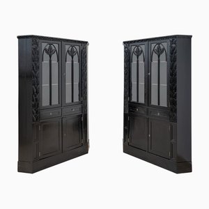Corner Showcases by Hans Bolek, 1910s, Set of 2