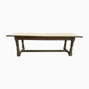 Larger Bleached Oak Farmhouse Dining Table, 1925