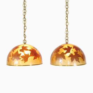 Lampade a sospensione di design in resina, Italia, anni '80, set di 2