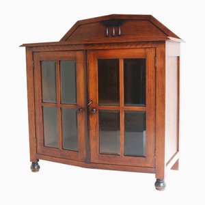 Amsterdams School Display Cabinet in Oak and Beveled Glass, 1920
