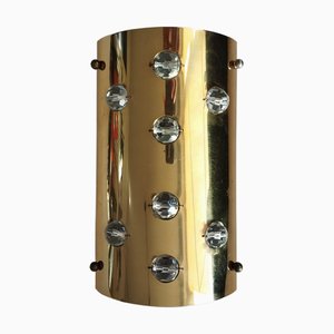 Brass Wall Lamp with Faceted Glass Spheres, 1970