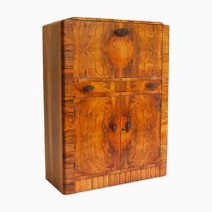 Vintage Art Deco Bar Cabinet in Walnut Burl, 1920