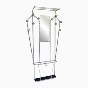 Vintage Art Deco Polished Aluminum Coat Rack, 1920