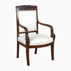Antiker Biedermeier Sessel aus Mahagoni, 1890er
