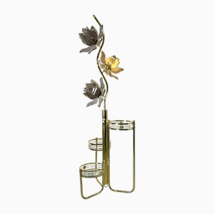 Golden Lotus Lamp with Three Levels