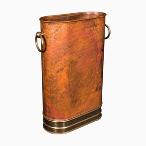 Vintage English Umbrella Stand in Copper and, Brass, 1970