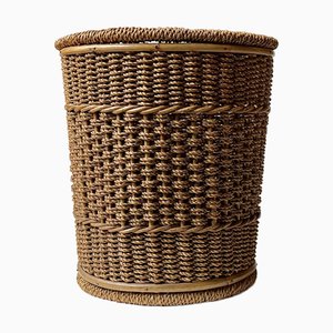 Poubelle Vintage Tissée à la Main en Paper Yarn & Willow, Suède, 1960s