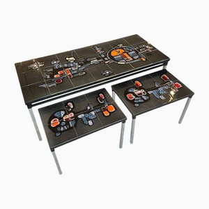 Set de Tables Basses Vintage par Juliette Belarti pour Adri Belgique, 1960s, Set de 3