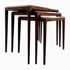 Tables Gigognes Vintage en Palissandre par Johannes Andersen pour CFC Silkeborg, Danemark, 1960s, Set de 3