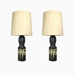 French Ceramic Table Lamps by Georges Pelletier for Accolay, 1960s, Set of 2