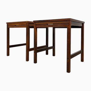 Dänische Mid-Century Nachttische mit ausziehbaren Tabletts, 1960er, 2er Set