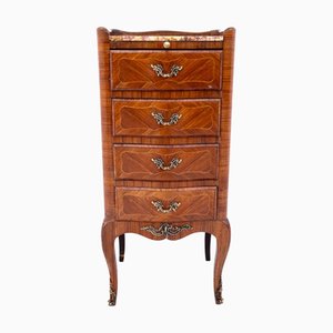 Antique Small Chest of Drawers with Marble Top, France, 1890s