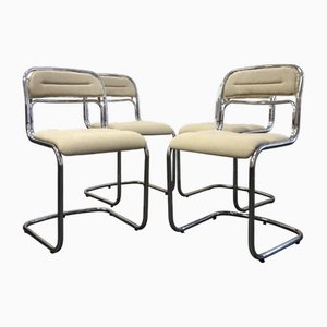 Französische Vintage Chrom Stühle, 1970er, 4er Set