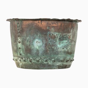 Large Antique Victorian Riveted Copper Boiler Pot
