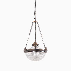 Holophane Glass Pendant Light, 1890s