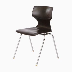 Deutscher Flötotto Pagwood Chair aus Chrom & Schichtholz, 1970er