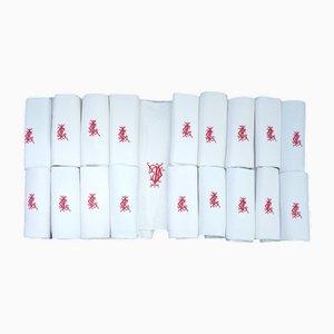 Linen Dining Napkins and Tablecloths with C L Monogram, France, Set of 20