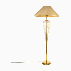 Lámpara de pie Whisk de latón bañado en oro, Alemania, años 70
