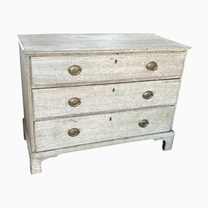 Antike George III Kommode aus gebleichter Eiche, 1800er