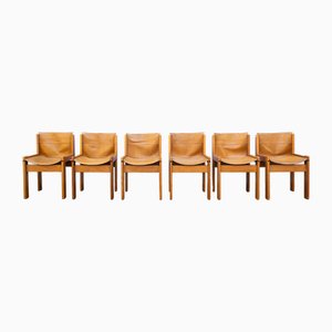 Solaris Leather Chairs by Franco Vattolo for Ibisco, 1970s, Set of 6