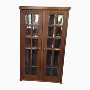 Kleine antike deutsche Vitrine aus Eiche, 1910er