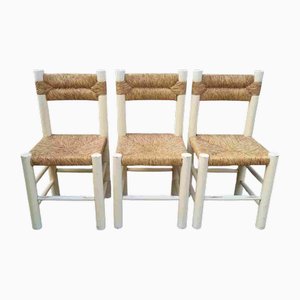 Sedie Dordogne attribuite a Charlotte Perriand per Sentou, Francia, anni '60, set di 3