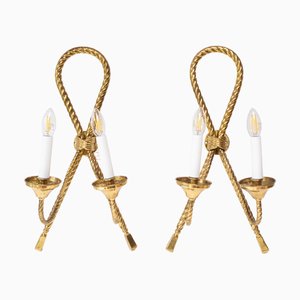 Vintage Brass Lace Wall Lights, Set of 2