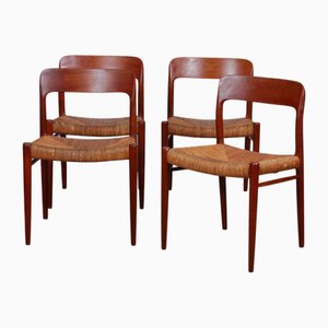 Modell 75 Stühle aus Teak von Niels Otto Moller, 1960er, 4er Set