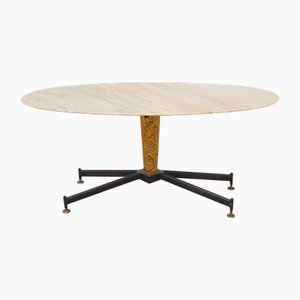 Tavolino da caffè ovale in marmo di Carlo De Carli per La Permanente Mobili Cantù