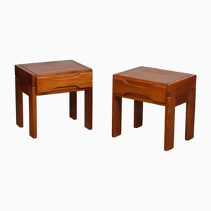 Elm Bedside Tables from Maison Regain, 1970s, Set of 2
