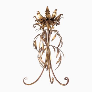 Gilt Metal Standing Planter with Leaves attributed to Hans Kögl, Germany, 1970s