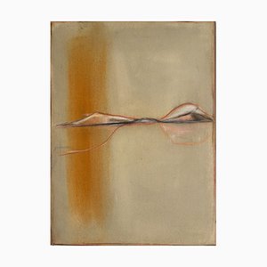 Marilina Marchica, Yellow Abstract Landscape, 2021, Mixed Media und Pastell auf Leinwand