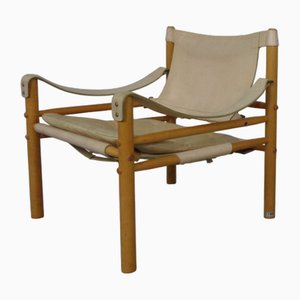 Chaise Safari Sirocco en Chêne et Cuir par Arne Norell pour Arne Norell Ab, Suède, 1960s