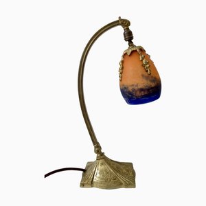 Art Deco Lamp with Glass Screen by Charles Ranc, 1920s