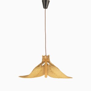 Chandelier in Woven Palm Leaves, Germany, 1970s