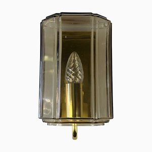 Glass and Metal Wall Lamp from Glashütte Limburg, Germany, 1970s