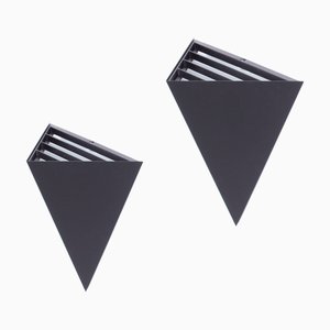 Appliques Murales Kite Postmoderne en Métal Noir de Massive Lighting, 1980, Set de 2