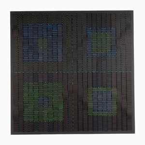 Francoise Luciani, Große Schwarze Quadratische Collage, 2020, Karton