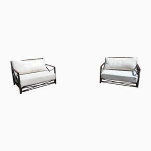 Fauteuils Pliants en Fer, 1980s, Set de 2